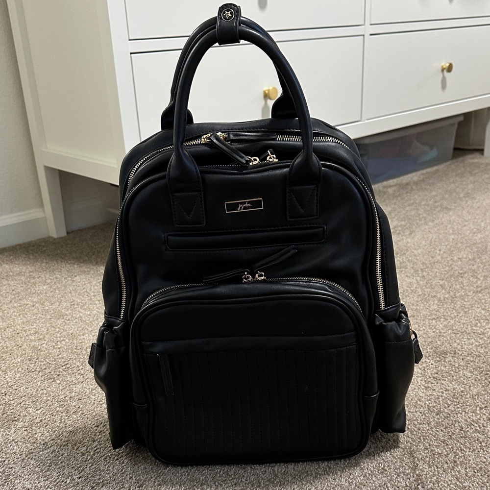 Jujube Black Vegan Leather Diaper Bag